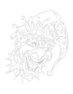 Clown Tattoo Bw Coloring Pages, Free Vectors File
